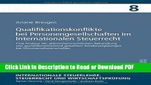 Read Qualifikationskonflikte bei Personengesellschaften im Internationalen Steuerrecht: Eine