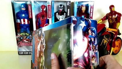 Hulk vs Venom, titan hero series, spiderman, Iron Spider, Iron Man, Captain America, spiderman car