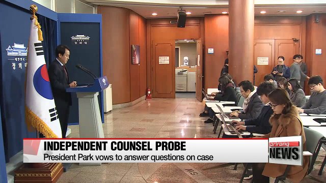 President Park appoints independent counsel, vows to answer questions in special probe
