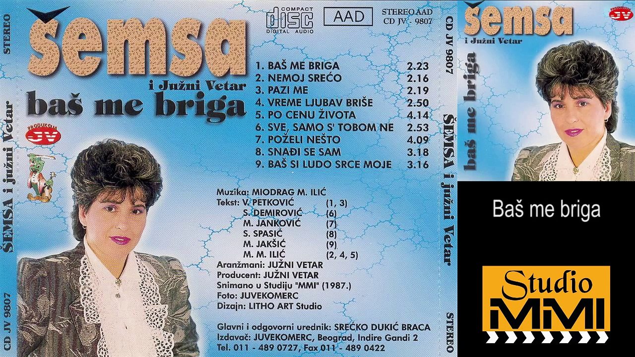 Semsa Suljakovic i Juzni Vetar - Bas me briga 1987