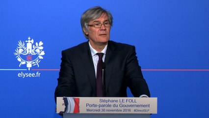 Point de presse de Stéphane Le Foll, le 30 novembre 2016