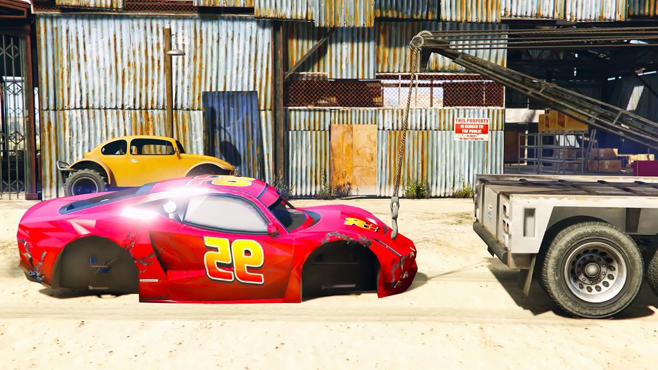 Lightning McQueen in Trouble! Spiderman in car Cartoon for Children Nursery Rhymes with Action