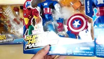 Superhero mashers toys spiderman vs venom vs Captain America, marvel super heroes kids toys