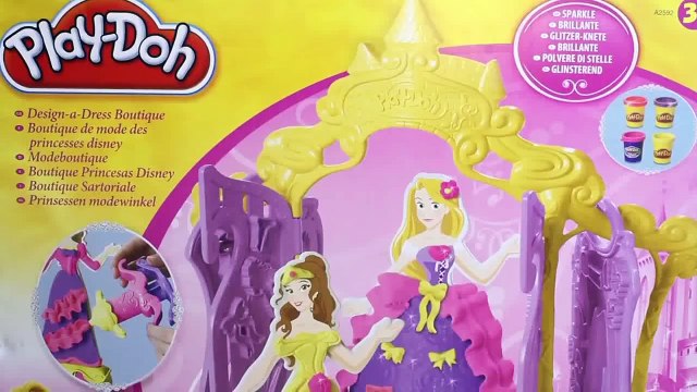 Play Doh Design a Dress Boutique Playset Disney Princess Belle Ariel Rapunzel DIY Play Dough Toys