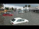 فيضانات مدينة طنجة أغرقت شوارع  مما أدى إلى عرقلة حركة السير والجولان