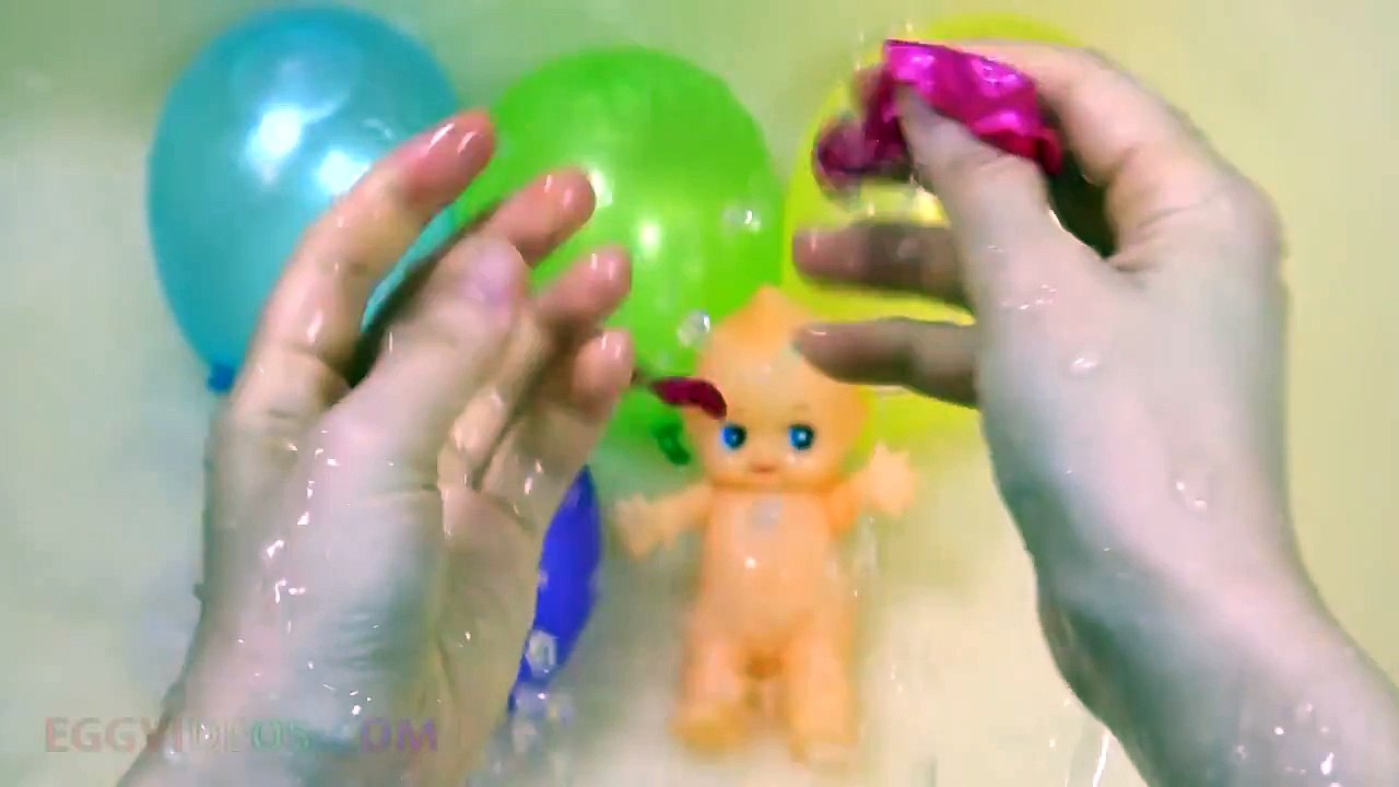 5 Wet Colours Balloons Learn Colors Water Balloon Finger Family nursery Rhymes Song Baby Bath