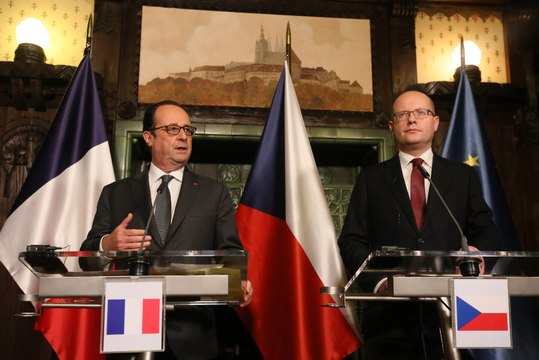 Conference de presse conjointe avec le premier ministre tchèque Bohuslav Sobotka