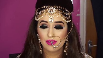 Nikaah Asian Bridal Makeup _ Bold Eyes And Bright Pink Lips _ Arabic Makeup