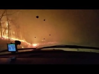 Wildfire Evacuee In Scary Drive Down Mountain as Blaze Closes In