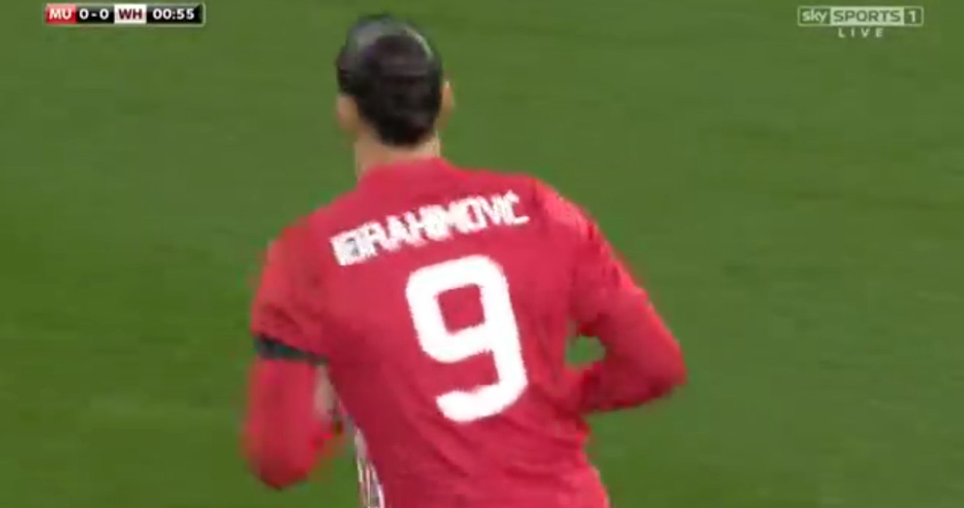 Zlatan Ibrahimovic Broken his leg when he score - Manchester United 1-0 West Ham United 30.11.2016 HD