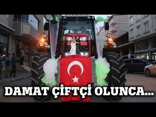 Damat Çiftçi Olunca, Traktörü Gelin Arabası Yaptı