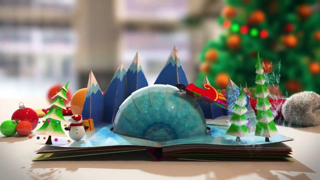 Book wishes christmas greeting card video intro logo holidays new year