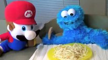 Cookie Monster Eats Spaghetti Mario Cooks for Sesame Street Cookie Monster and Eats Cookies