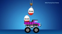 Trucks for Kids Learn with Surprise Eggs, Colors for Children Learn with Color Eggs Opening for Kids
