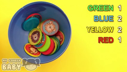 Learn Colours and to Count with Animal Disk and Surprise Eggs! Funny Learning Contest!