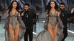 The Weeknd Ogles at Bella Hadid During Victoria's Secret Paris Fashion Show