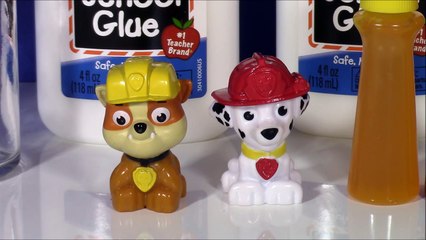DIY PAW PATROL SLIME! Make Stretchy Squishy Red Yellow Rubble & Marshall Putty! FUN
