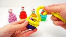 Hello Kitty Rainbow Play-Doh Surprise Cupcakes Eggs Squinkies Toys