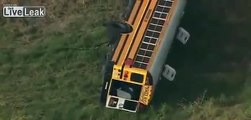 Texas school bus overturns, injuring at least 12 children