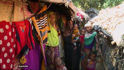 Rohingya refugees seeking sanctuary in Bangladesh