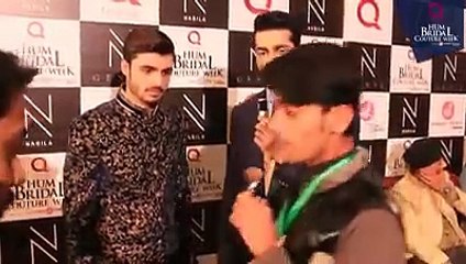 Famous chaiwala aka arshad khan on ramp at hum bridal couture