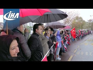 Ata'ya Saygı Zinciri Havadan Görüntülendi