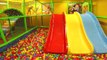 Kids Playground Fun with Bouncy Ball on the Giant Slide and Play Ball Pit