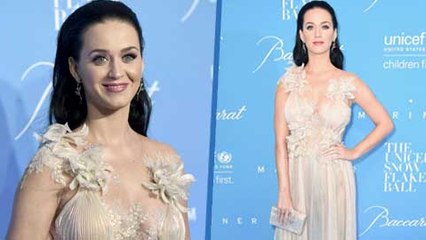 Katy Perry In See-Through Gown With Orlando Bloom | Princess Elsa Frozen