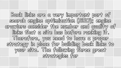 Three Great Strategies For Building Back Links - Get Targeted Traffic To Your Site