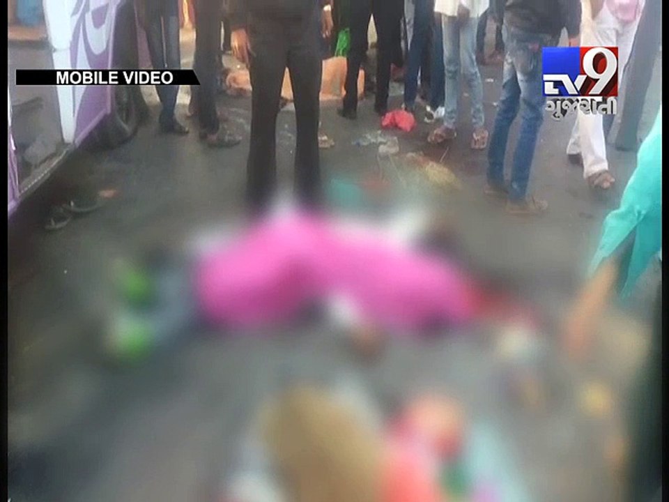 Godhra: Bus overturns after tyre burst, 2 killed,  more than 10 injured - Tv9 Gujarati