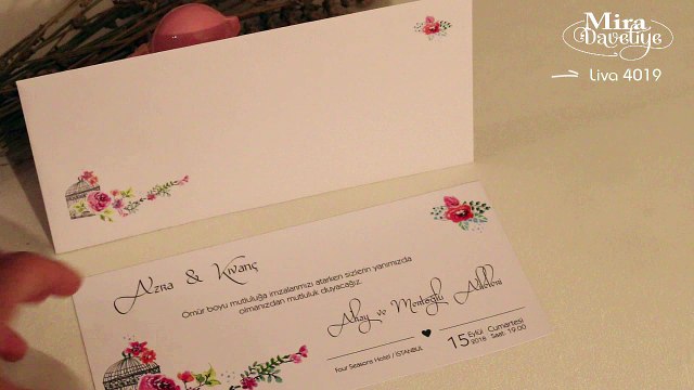 Liva Davetiye 4019 Kuş Kafesli Davetiye - miradavetiye.com