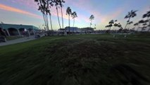 Venice Beach filmée par un drone au coucher du soleil