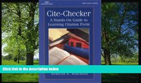 FAVORIT BOOK Cite Checker: A Hands-On Guide to Learning Citation Form Deborah E. Bouchoux BOOK