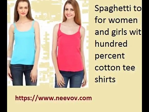 Red Colour Spaghetti Tops for Women