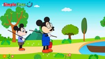 Mickey Mouse Goes Fishing With His Daddy Funny Story! Minnie Mouse Donald Duck Five Little Monkeys