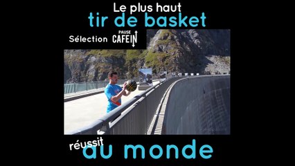 Ce gars réalise un tire de basket à plus de 180 mètre de haut avec succès !