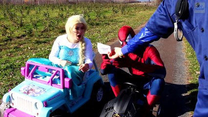 Download Video: Frozen Elsa & Spiderman CAR RACE! w Joker Maleficent Anna Superman Batman Police TOYS! Superheroes