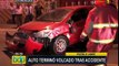 Auto terminó volcado tras accidente en Pueblo Libre