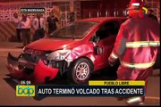 Auto terminó volcado tras accidente en Pueblo Libre