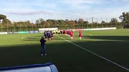 FORMELLO, LAZIO IN CAMPO: INNO E STRISCIONE DEI TIFOSI