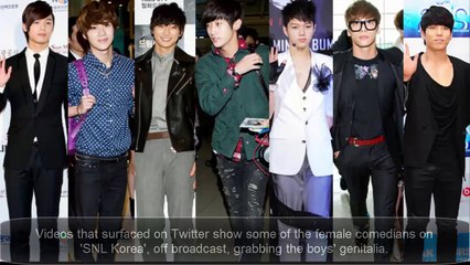 INFINITE and B1A4 between the legs revealed that every male guest suffered the same