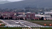 Scary Plane Landing in BilbaoLEBB. Spain High winds rock plane as it lands