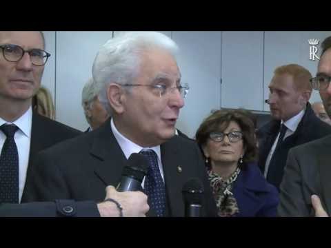 Bergamo - Mattarella visita la sede del quotidiano L'Eco di Bergamo (30.11.16)
