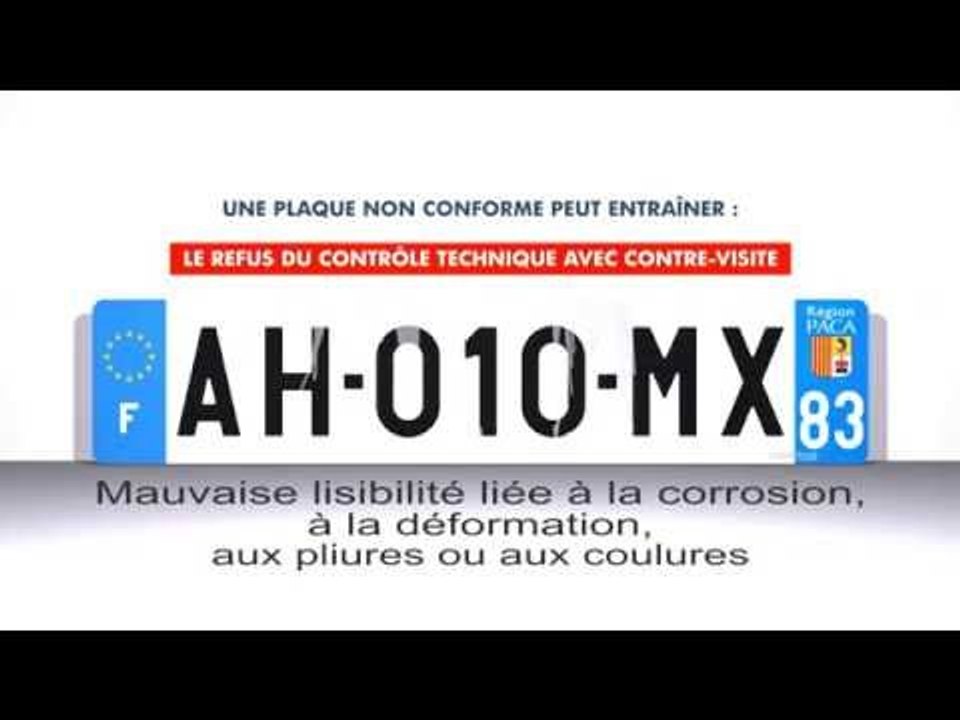 Plaques d'immatriculation non conformes