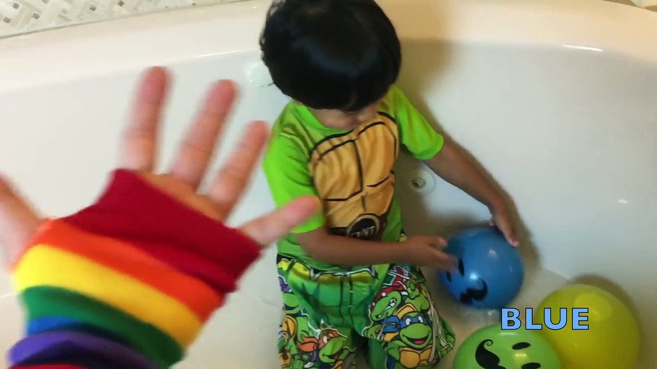 MUSTACHE Balloon Finger Family Sing A Long with Ryan Learn Colors Pop Funny Water Balloons For Kids