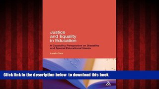 Pre Order Justice and Equality in Education: A Capability Perspective on Disability and Special