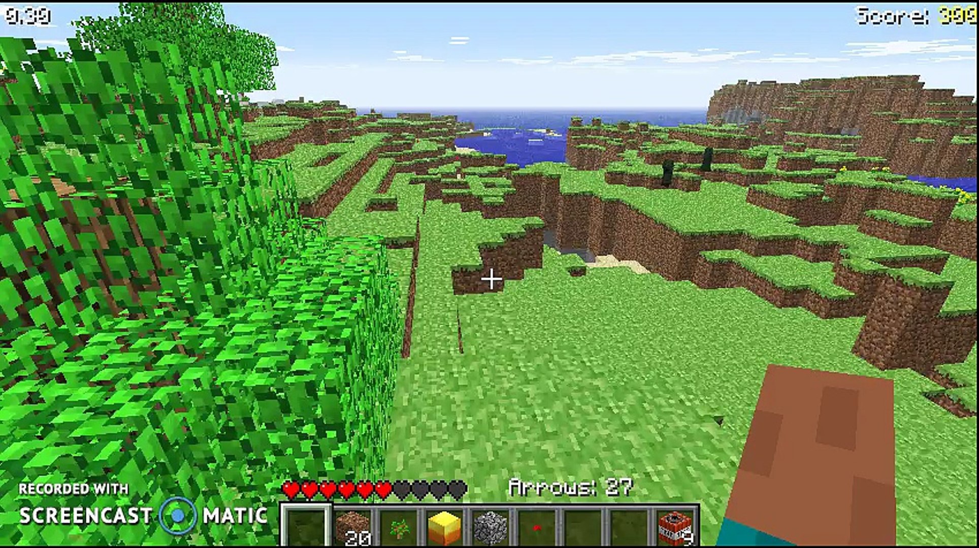 Playing minecraft survival test