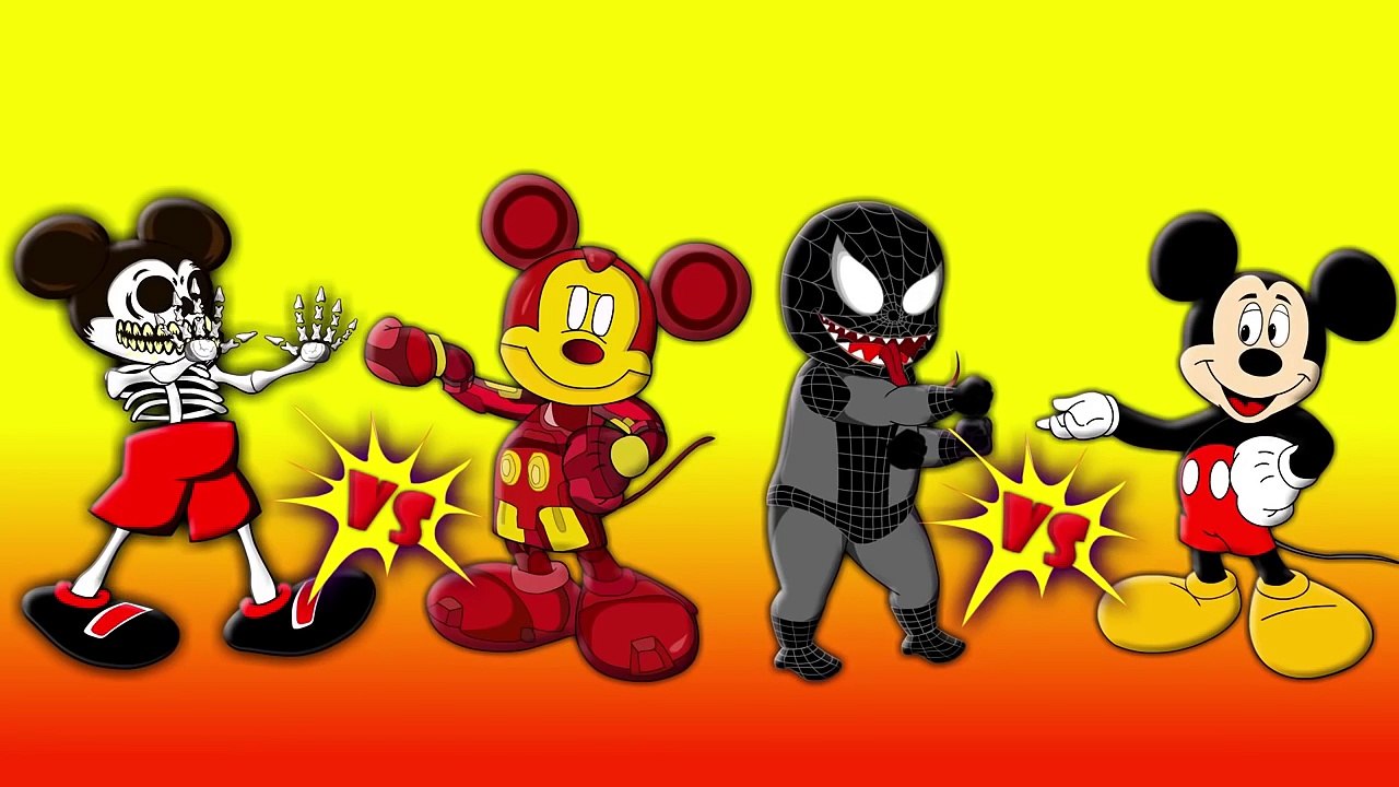 #Masha #Mickey #Mouse #Spiderman #Hulk #Venom #Finger Family Song Masha Jumping on the Bed