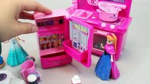 Learn Colors Play Doh Cooking Frozen Elsa Kitchen Fridge Oven Toy Surprise Eggs Toys