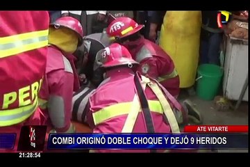 Al menos 9 personas heridas por triple choque en Ate Vitarte
